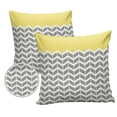 thumbnail image 1 of Pack of 2 Outdoor Pillow Covers, Mid-Century Modern Geometric Yellow Gray Pattern Waterproof Square Throw Pillowcase Cushion Decorative Pillow Covers for Couch Patio Tent, 24x24 in, 1 of 6