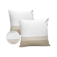 thumbnail image 1 of Pack of 2 Outdoor Pillow Covers, Modern Art Brown White Simple Striped Farmhouse Waterproof Square Throw Pillowcase Cushion Decorative Pillow Covers for Couch Patio Tent, 26x26 in, 1 of 6