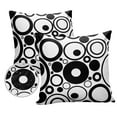 thumbnail image 1 of Pack of 2 Outdoor Pillow Covers, Modern Black Geometric Circle Abstract Art Waterproof Square Throw Pillowcase Cushion Decorative Pillow Covers for Couch Patio Tent, 20x20 in, 1 of 6