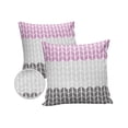 thumbnail image 1 of Pack of 2 Outdoor Pillow Covers, Modern Geometric Zig Zag Pink Gray Pattern Waterproof Square Throw Pillowcase Cushion Decorative Pillow Covers for Couch Patio Tent, 20x20 in, 1 of 6