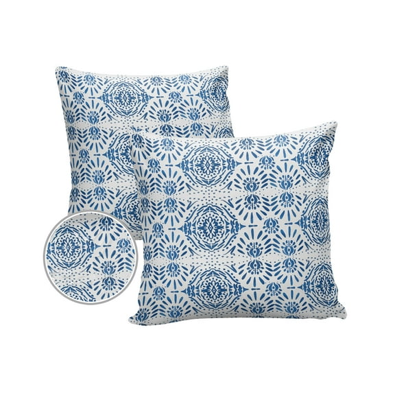Pack of 2 Outdoor Pillow Covers, National Style Texture Pattern Waterproof Square Throw Pillowcase Cushion Decorative Pillow Covers for Couch Patio Tent, 26x26 in