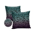 thumbnail image 1 of Pack of 2 Outdoor Pillow Covers, Ombre Leopard Print Turquoise to Purple Gradient Waterproof Square Throw Pillowcase Cushion Decorative Pillow Covers for Couch Patio Tent, 18x18 in, 1 of 6