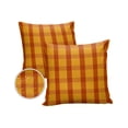 thumbnail image 1 of Pack of 2 Outdoor Pillow Covers, Orange Yellow Buffalo Check Plaid Minimalist Pattern Waterproof Square Throw Pillowcase Cushion Decorative Pillow Covers for Couch Patio Tent, 18x18 in, 1 of 6