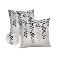 thumbnail image 1 of Pack of 2 Outdoor Pillow Covers, Plant Dark Grey Leaves Gradient Linen Texture Waterproof Square Throw Pillowcase Cushion Decorative Pillow Covers for Couch Patio Tent, 18x18 in, 1 of 6