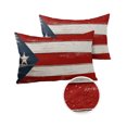 thumbnail image 1 of Pack of 2 Outdoor Pillow Covers, Puerto Rico Flag Patriot Vintage Wooden Board Text Waterproof Square Throw Pillowcase Cushion Decorative Pillow Covers for Couch Patio Tent, 20x12 in, 1 of 6