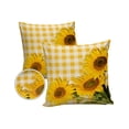 thumbnail image 1 of Pack of 2 Outdoor Pillow Covers, Rustic Farm Sunflower Yellow Buffalo Plaid Waterproof Square Throw Pillowcase Cushion Decorative Pillow Covers for Couch Patio Tent, 20x20 in, 1 of 6