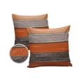 thumbnail image 1 of Pack of 2 Outdoor Pillow Covers, Rustic Farm Wood Orange Grey Brown Waterproof Square Throw Pillowcase Cushion Decorative Pillow Covers for Couch Patio Tent, 16x16 in, 1 of 6