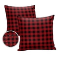 thumbnail image 1 of Pack of 2 Outdoor Pillow Covers, Rustic Red and Black Buffalo Plaid Waterproof Square Throw Pillowcase Cushion Decorative Pillow Covers for Couch Patio Tent, 16x16 in, 1 of 6