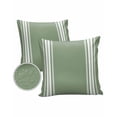 thumbnail image 1 of Pack of 2 Outdoor Pillow Covers, Sage Dark Green White Striped Waterproof Square Throw Pillowcase Cushion Decorative Pillow Covers for Couch Patio Tent, 24x24 in, 1 of 6