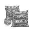 thumbnail image 1 of Pack of 2 Outdoor Pillow Covers, Simple Geometric Stripe Pattern Waterproof Square Throw Pillowcase Cushion Decorative Pillow Covers for Couch Patio Tent, 24x24 in, 1 of 6