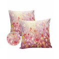 thumbnail image 1 of Pack of 2 Outdoor Pillow Covers, Spring Abstract Watercolor Pink Flowers Oil Painting Waterproof Square Throw Pillowcase Cushion Decorative Pillow Covers for Couch Patio Tent, 20x20 in, 1 of 6