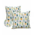 thumbnail image 1 of Pack of 2 Outdoor Pillow Covers, Summer Blue Green and Yellow Pineapple Waterproof Square Throw Pillowcase Cushion Decorative Pillow Covers for Couch Patio Tent, 24x24 in, 1 of 6