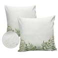 thumbnail image 1 of Pack of 2 Outdoor Pillow Covers, Summer Green Plants Leaves Watercolor Waterproof Square Throw Pillowcase Cushion Decorative Pillow Covers for Couch Patio Tent, 18x18 in, 1 of 6