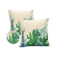 thumbnail image 1 of Pack of 2 Outdoor Pillow Covers, Summer Tropical Cactus Succulent Plants Waterproof Square Throw Pillowcase Cushion Decorative Pillow Covers for Couch Patio Tent, 20x20 in, 1 of 6
