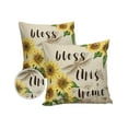 thumbnail image 1 of Pack of 2 Outdoor Pillow Covers, Sunflower Bless This Home Dragonfly Butterfly Waterproof Square Throw Pillowcase Cushion Decorative Pillow Covers for Couch Patio Tent, 18x18 in, 1 of 6