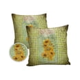 thumbnail image 1 of Pack of 2 Outdoor Pillow Covers, Sunflowers in Bottle Retro Green Buffalo Plaid Waterproof Square Throw Pillowcase Cushion Decorative Pillow Covers for Couch Patio Tent, 18x18 in, 1 of 6