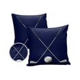 thumbnail image 1 of Pack of 2 Outdoor Pillow Covers, Traditional Classic Golf Sports Theme Blue Texture Waterproof Square Throw Pillowcase Cushion Decorative Pillow Covers for Couch Patio Tent, 24x24 in, 1 of 6