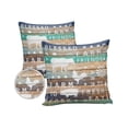 thumbnail image 1 of Pack of 2 Outdoor Pillow Covers, Vintage Farm Cow Rooster Pig Tableware on Rustic Wooden Grain Waterproof Square Throw Pillowcase Cushion Decorative Pillow Covers for Couch Patio Tent, 16x16 in, 1 of 6