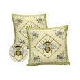 thumbnail image 1 of Pack of 2 Outdoor Pillow Covers, Vintage Ombre White Daisy and Bees Waterproof Square Throw Pillowcase Cushion Decorative Pillow Covers for Couch Patio Tent, 18x18 in, 1 of 6