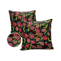 Pack of 2 Outdoor Pillow Covers, Vivid Pomegranate Flower Waterproof Square Throw Pillowcase Cushion Decorative Pillow Covers for Couch Patio Tent, 24x24 in