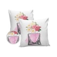 thumbnail image 1 of Pack of 2 Outdoor Pillow Covers, Watercolor Flowers Perfume Bottle Waterproof Square Throw Pillowcase Cushion Decorative Pillow Covers for Couch Patio Tent, 18x18 in, 1 of 6
