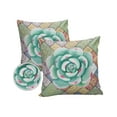 thumbnail image 1 of Pack of 2 Outdoor Pillow Covers, Watercolor Green Tropical Succulent Mandala Pattern Waterproof Square Throw Pillowcase Cushion Decorative Pillow Covers for Couch Patio Tent, 24x24 in, 1 of 6