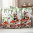 thumbnail image 1 of Pack of 2 Outdoor Pillow Covers,Waterproof Pastoral Mushroom Fox Throw Pillow Covers,Watercolor Eucalyptus Botanical Decorative Pillowcases Cushion Covers for Couch Pillow Sham Protector 16x16 Inch, 1 of 8