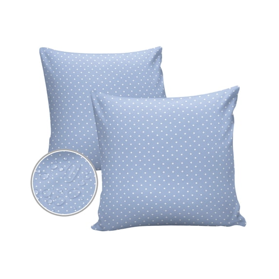 Pack of 2 Outdoor Pillow Covers, Wave Point Texture Blue Background Waterproof Square Throw Pillowcase Cushion Decorative Pillow Covers for Couch Patio Tent, 24x24 in