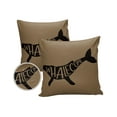 thumbnail image 1 of Pack of 2 Outdoor Pillow Covers, Whalecome Whale Silhouette Cartoon Brown Waterproof Square Throw Pillowcase Cushion Decorative Pillow Covers for Couch Patio Tent, 26x26 in, 1 of 6