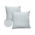 thumbnail image 1 of Pack of 2 Outdoor Pillow Covers, White and Blue Striped Geometric Waterproof Square Throw Pillowcase Cushion Decorative Pillow Covers for Couch Patio Tent, 24x24 in, 1 of 6