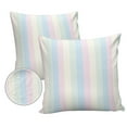 thumbnail image 1 of Pack of 2 Outdoor Pillow Covers, White Pink and Light Blue Simple Line Colored Block Waterproof Square Throw Pillowcase Cushion Decorative Pillow Covers for Couch Patio Tent, 16x16 in, 1 of 6