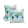 thumbnail image 1 of Pack of 2 Outdoor Pillow Covers, World Map Landscape Waterproof Square Throw Pillowcase Cushion Decorative Pillow Covers for Couch Patio Tent, 26x26 in, 1 of 6