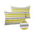 thumbnail image 1 of Pack of 2 Outdoor Pillow Covers, Yellow Gray White Geometric Stripes Waterproof Square Throw Pillowcase Cushion Decorative Pillow Covers for Couch Patio Tent, 20x12 in, 1 of 6