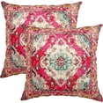thumbnail image 1 of Pack of 2 Persian Pillow Covers 20x20 Inch, Vintage Turkish Carpet Boho Decorative Throw Pillow Covers for Home Decor Living Room Bed Couch, Pink Pillowcase Set of 2, 1 of 6