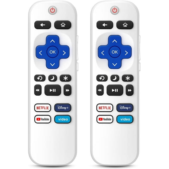 (Pack of 2) Remote Control Only for TCL Onn Hisense Sharp Philips Westinghouse Insignia Element TLC Smart TV Ruko Ruku Roko Remotes Replacement-1 Year Warranty