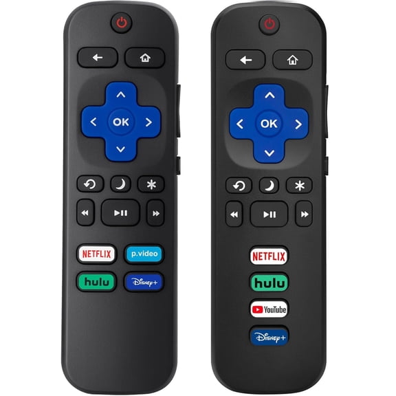 (Pack of 2) Replacement Remote Control Compatible for Roku TV, Compatible for TCL Roku/Hisense Roku/Onn Roku/Sharp Roku/Philips for Onn Roku(Not for Roku Stick,Box and Players)