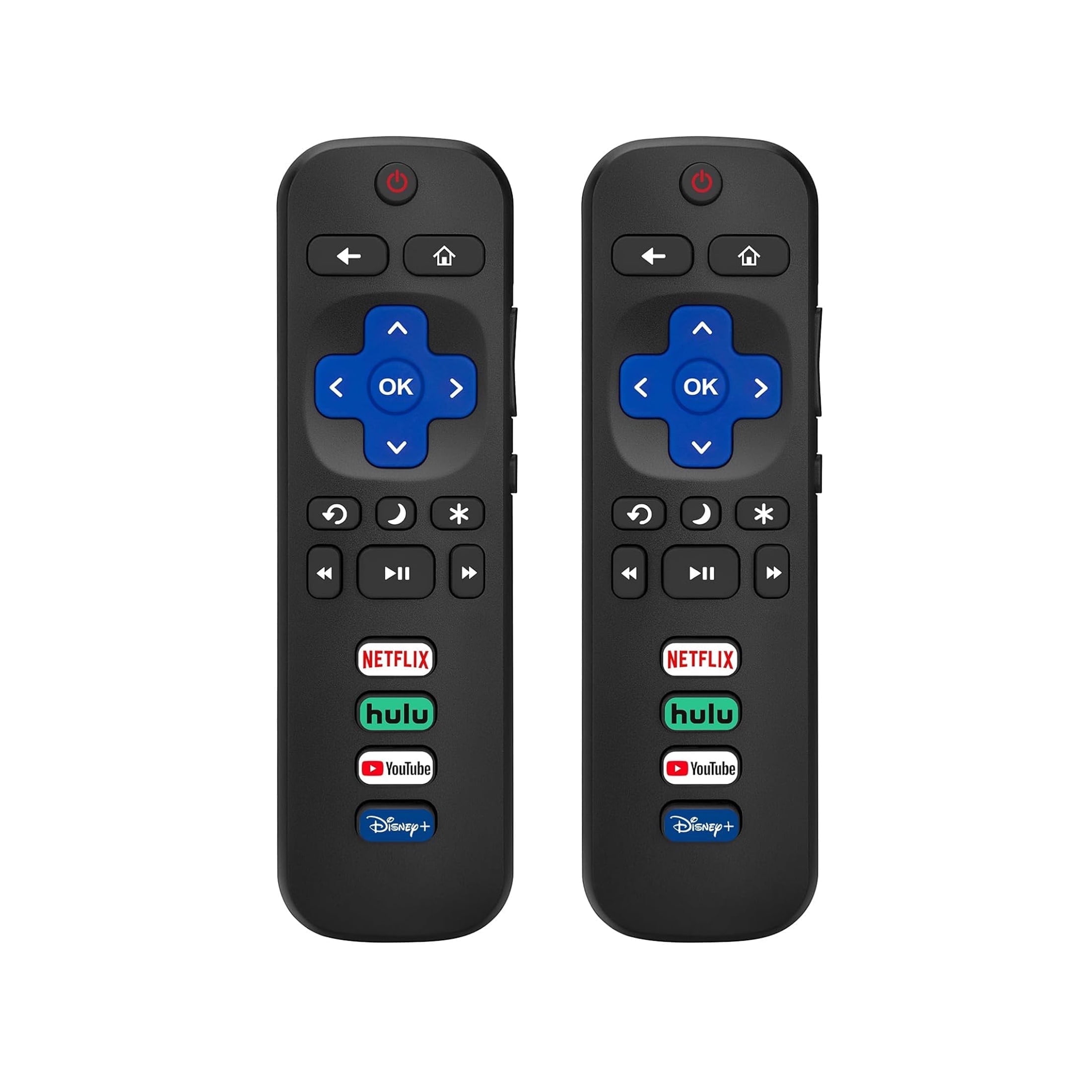 Pack of 2-Replacement Remote Control Only for Roku TV-Compatible for TCL Roku/Hisense Roku/Onn Roku/Sharp Roku/Element Roku/Westinghouse Roku/Philips Roku Smart TVs (Not for Roku Stick and Box)