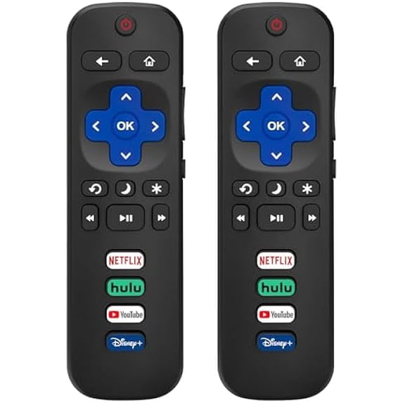 (Pack of 2) Replacement Remote Control Only for Roku TV, Compatible for TCL Roku/Hisense Roku/Onn Roku/Sharp Roku/Element Roku/Westinghouse Roku/Philips Roku Smart TVs (Not for Roku Stick and Box)