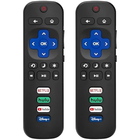 (Pack of 2) Replacement Remote Control Only for Roku TV, Compatible for TCL Roku/Hisense Roku/Onn Roku/Sharp Roku/Element Roku/Westinghouse Roku/Philips Roku Smart TVs (Not for Roku Stick and Box)