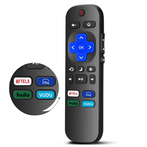 Replacement Remote Control Compatible with Roku TV, for TCL Roku/for Hisense Roku/for Onn Roku/for Sharp TV (Not for Roku Stick,Box and Players)