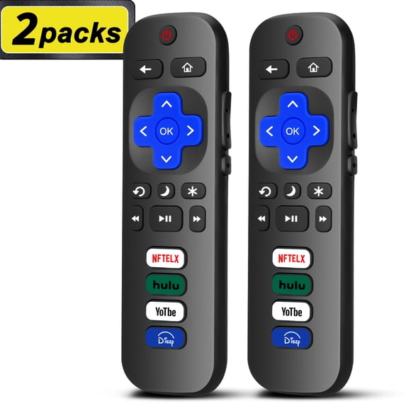 Pack of 2-Replacement Remote Control Only for Roku TV, Compatible for TCL Roku/for Hisense Roku/for Insignia Roku/for JVC Roku/for Onn Roku/for Philips Roku Smart TVs(Not for Roku Stick and Box)