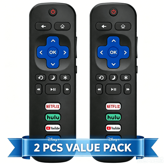 Gmatrix 2-Pack Universal Remote Replacement for Roku TVs Compatible with TCL Roku, Hisense Roku, Onn Roku, Philips Roku Smart TVs, 1-Year Warranty (Not for Roku Stick, Box or Player)