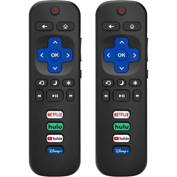 (Pack of 2) Replacement Remote Control Only for TV, Compatible for TCL /Hisense /Onn /Sharp /Element /Westinghouse /Philips Smart TVs (Not for Stick and Box)