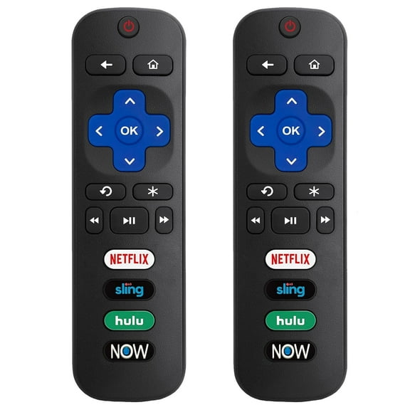 Pack of 2 Replacement Remote Controls for Roku TV, Compatible with TCL/Hisense/Sharp/Philips/Onn/Element Roku TV (Not for Roku Stick,Box or Speaker)