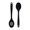 thumbnail image 1 of Pack of 2 Silicone Serving Spoons, Heat Resistant Large Silicone Cooking Spoons, Large Kitchen Solid and Slotted Spoons, Non Stick Solid Basting Spoon for Mixing, Serving, Scraping, 8 inch, 1 of 8