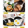 thumbnail image 1 of Pack of 2 Silicone Solid Turner, Non Stick Slotted Kitchen Spatulas, High Heat Resistant BPA Free Cooking Utensils, Ideal Cookware for Fish, Eggs, Pancakes(Stainless Steel Khaki), 1 of 3