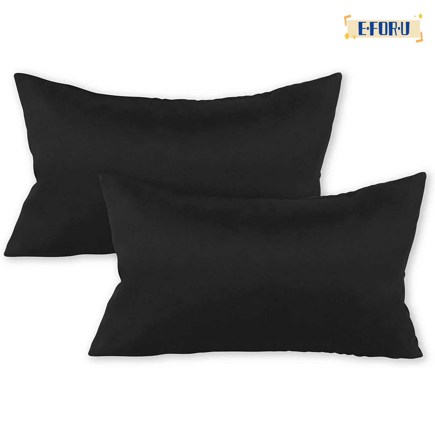 Pack of 2 Solid Throw Pillows Covers Luxury Soft Cushion Cover Euro