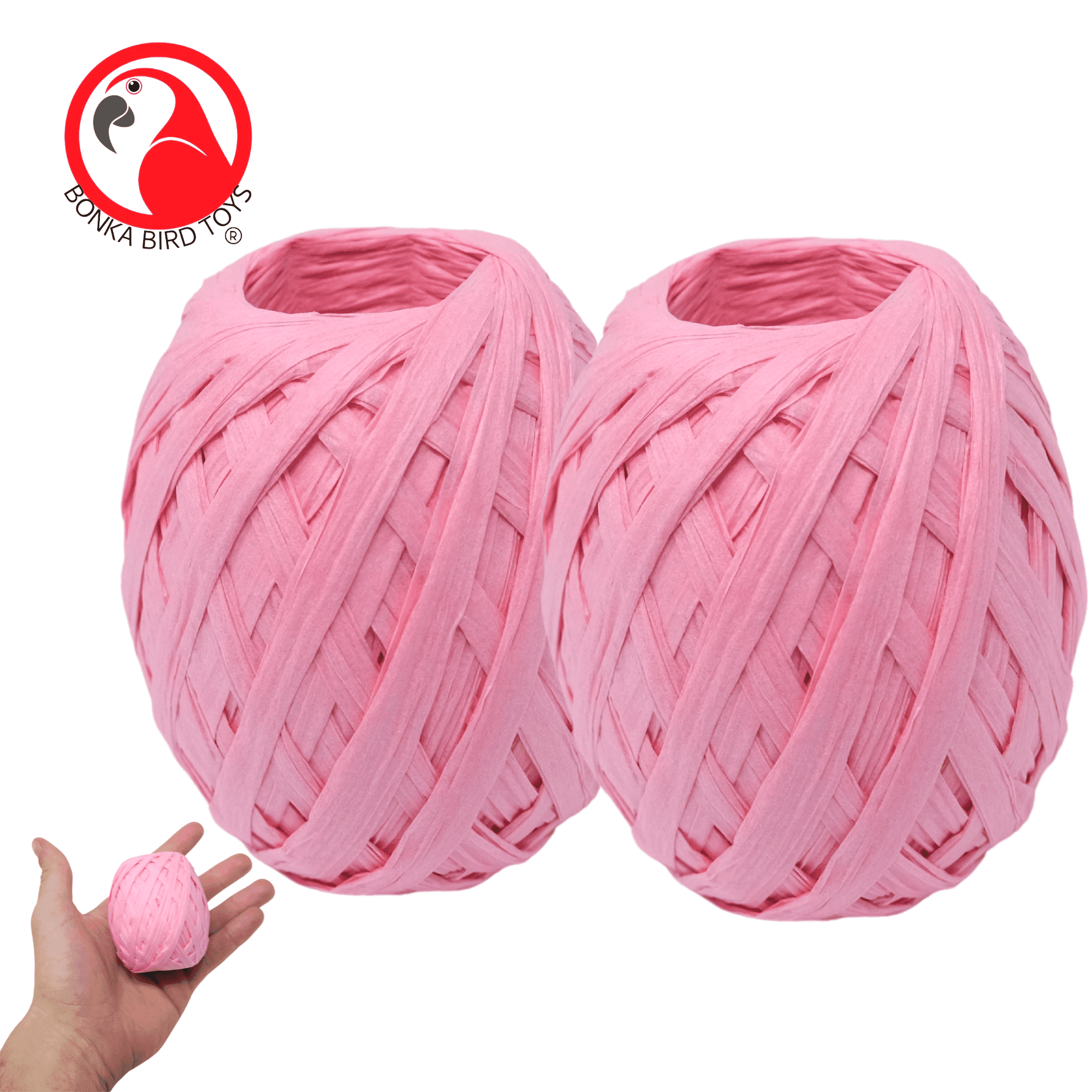 Pink Raffia Ribbon Pack 2 Specialty Raffia Ribbon Gift Packing (200ft) Color: 3481 Pk2 ...