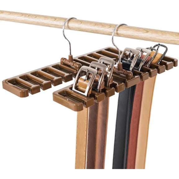 Pack of 2 Tie Belt Organizer Storage Rack, Multifuction Rotating Ties Scarf Hanger Holder Closet Organization Wardrobe Finishing Rack for Men and Women