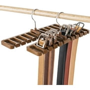 Pack of 2 Tie Belt Organizer Storage Rack, Multifuction Rotating Ties Scarf Hanger Holder Closet Organization Wardrobe Finishing Rack for Men and Women